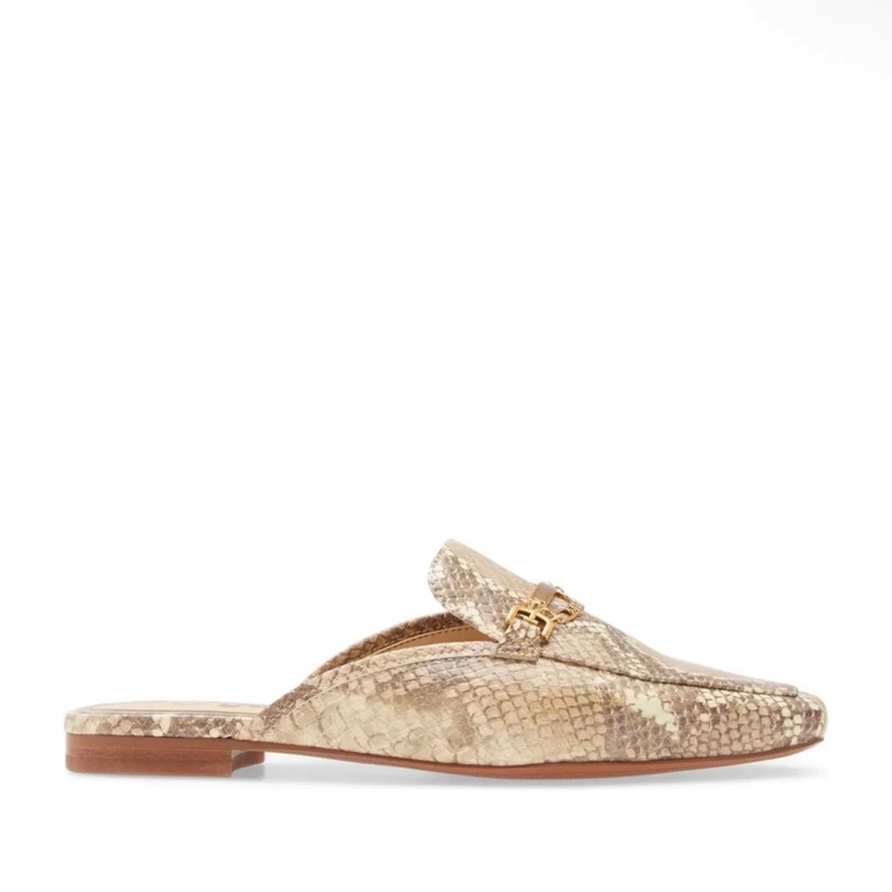Sam Edelman mules slip on  Evelan in Wheat Snake flats size 7.5 - Picture 5 of 15